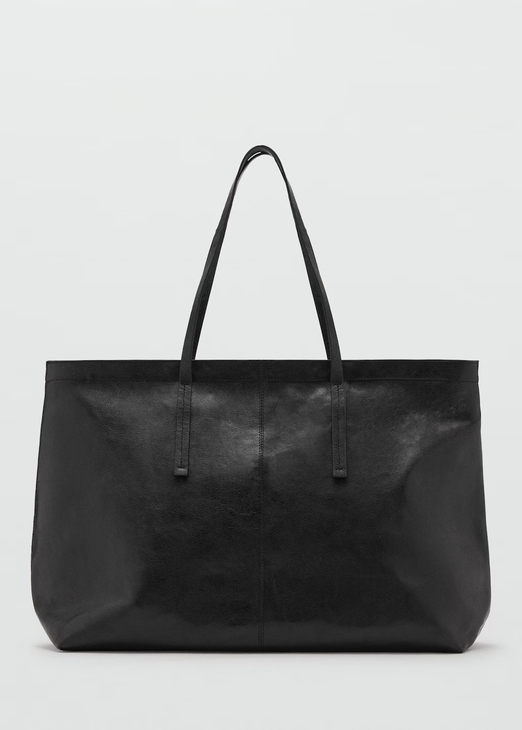 Leather shopper bag | MANGO (UK)