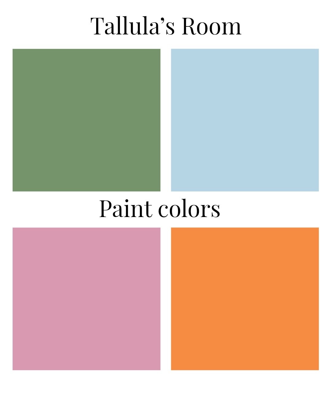 Tap to shop Samplize paint swatches. These are our picks for Tallula’s Room