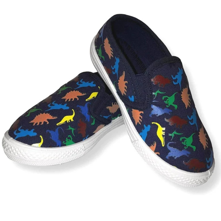 Dinosaur Boys' Shoe Toddler Sneaker Slip On Kids Shoes, Blue, Black, or Gray | Walmart (US)