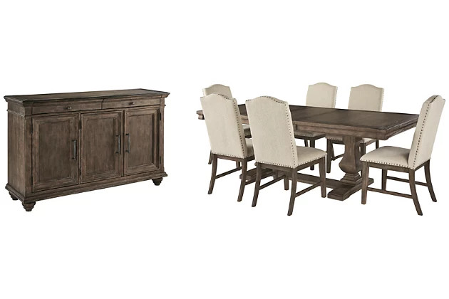 Johnelle Dining Table and 6 Chairs with Storage Set | Ashley
