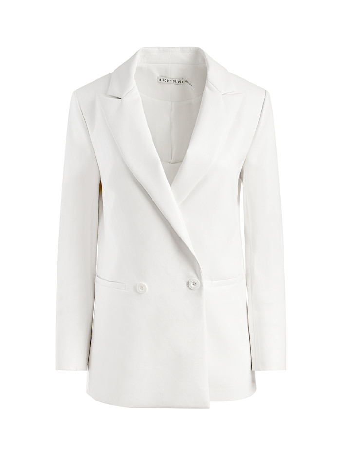 JUSTIN VEGAN LEATHER BLAZER | Alice + Olivia
