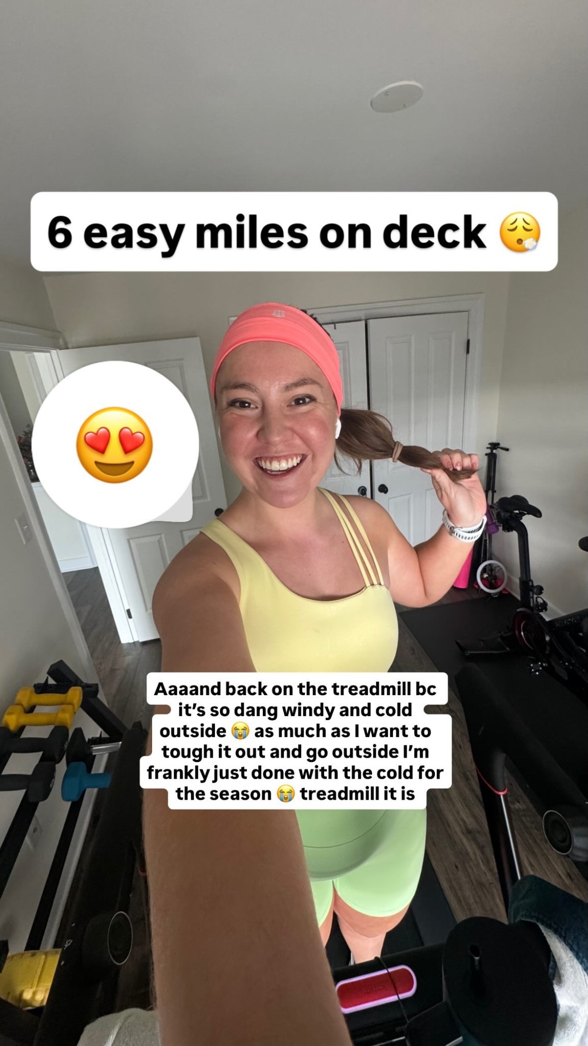 6 easy miles on deck 😮‍💨 Aaaand back on the treadmill bc it’s so dang windy and cold outside 😭 as much as I want to tough it out and go outside I’m frankly just done with the cold for the season 😭 treadmill it is! Running outfit 

#LTKfitnessgoals #LTKootd #LTKActive