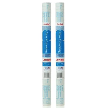 Con-Tact Brand Clear Covering Adhesive Covering, 18" x 9', Clear Matte, Pack of 2 | Walmart (US)
