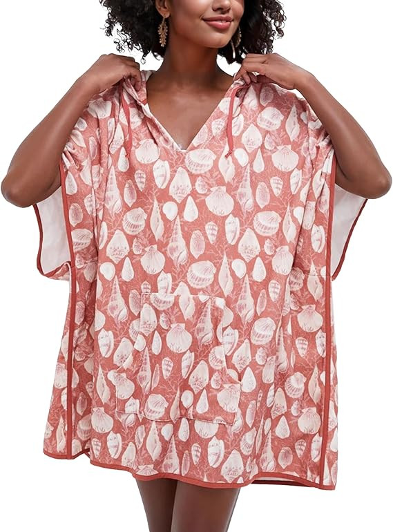 Women's Summer Terry Cloth Beach Swimsuit Cover Up Hooded V Neck Swimwear Dress Resort Wear with ... | Amazon (US)
