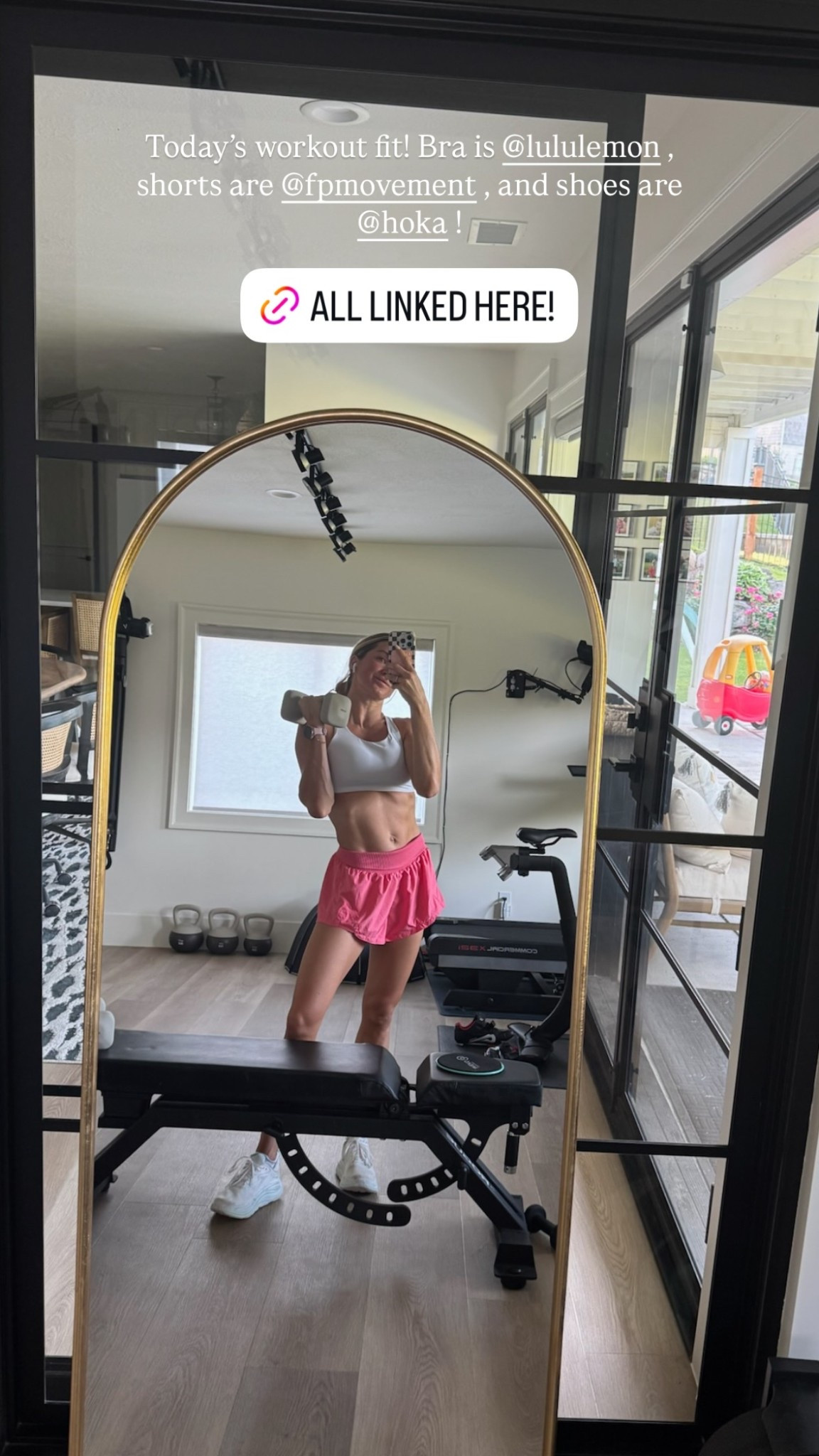 Today’s workout fit! Bra is @lululemon , shorts are @fpmovement , and shoes are @hoka !

#LTKFindsUnder50 #LTKStyleTip #LTKActive