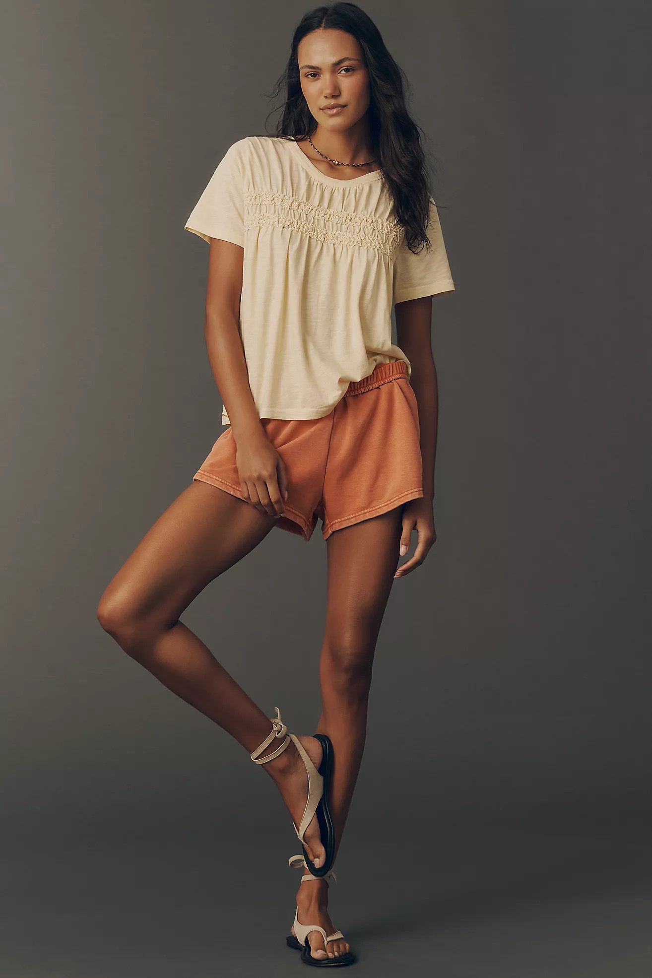 Pilcro Short-Sleeve Smocked Tee | Anthropologie (US)