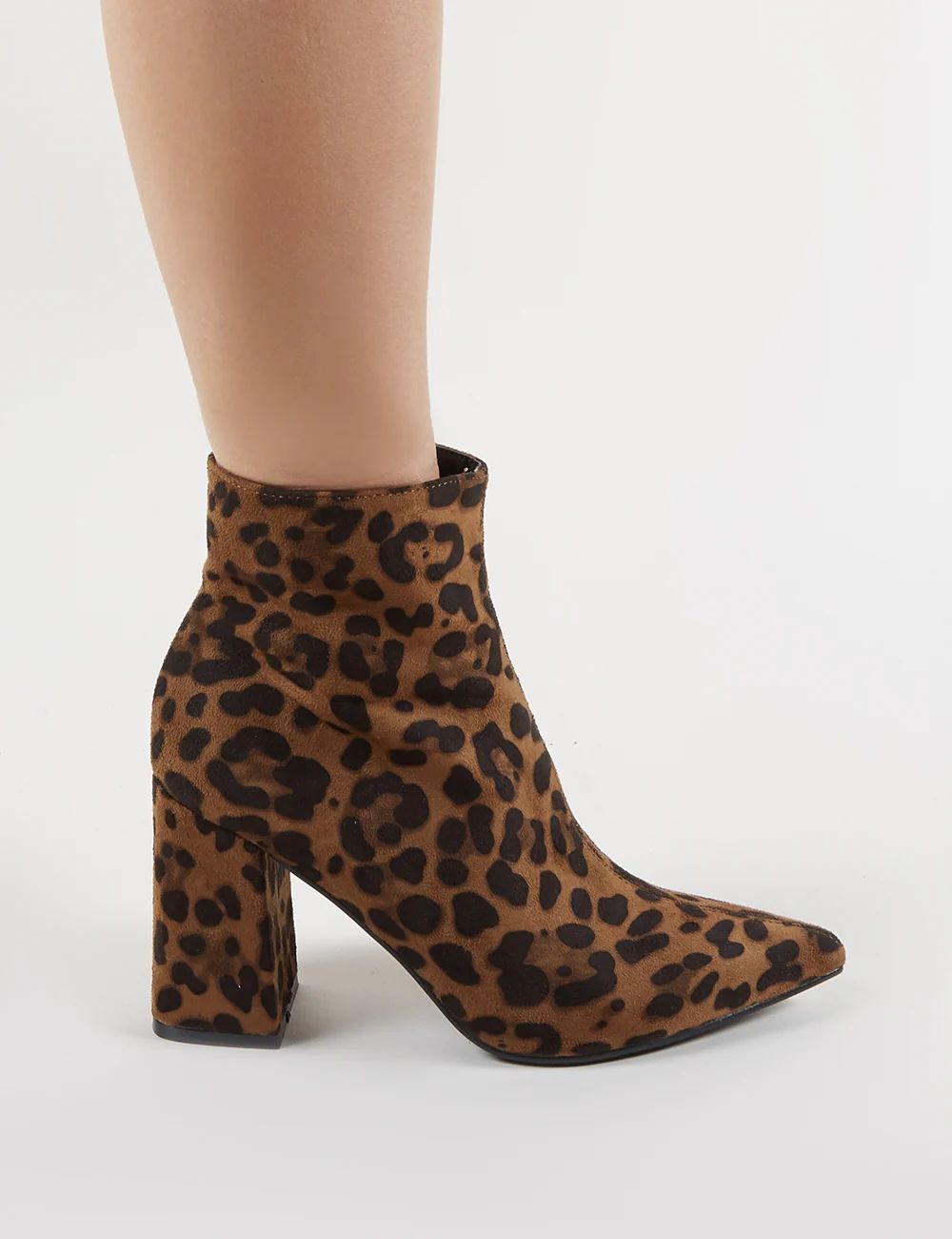 Empire Pointed Toe Ankle Boots in Leopard Print | Public Desire
