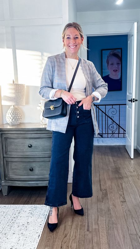 I personally didn’t like a belt with the silver buttons showing but I linked my 2 favorites featured in my other outfits from the reel styling this outfit. Small top/blazer and medium jeans  

#LTKfindsunder50 #LTKMostLoved #LTKstyletip