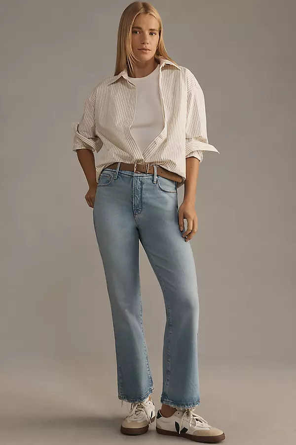 Good American Good Legs Mid-Rise Cropped Mini Boot Jeans | Anthropologie (US)