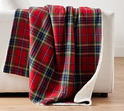 Stewart Plaid with Sherpa Back Throw | Pottery Barn (US)