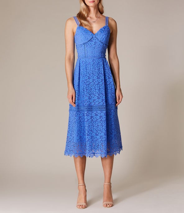 Leopard Lace Midi Dress | Karen Millen | Karen Millen UK