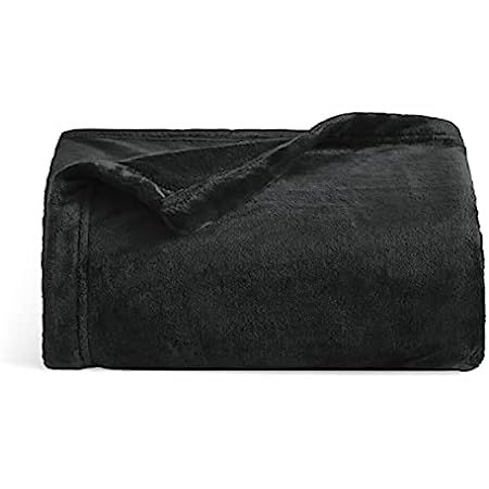Utopia Bedding Fleece Blanket Queen Size Black 300GSM Luxury Fuzzy Soft Anti-Static Microfiber Be... | Amazon (US)