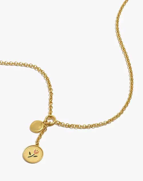 Enamel Tulip Lariat Necklace | Madewell