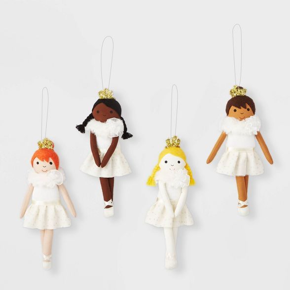 4pk Angel Ballerina Girl Christmas Tree Ornament - Wondershop™ | Target