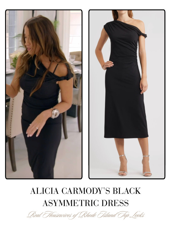 Alicia Carmody's Black Asymmetric Dress 

 