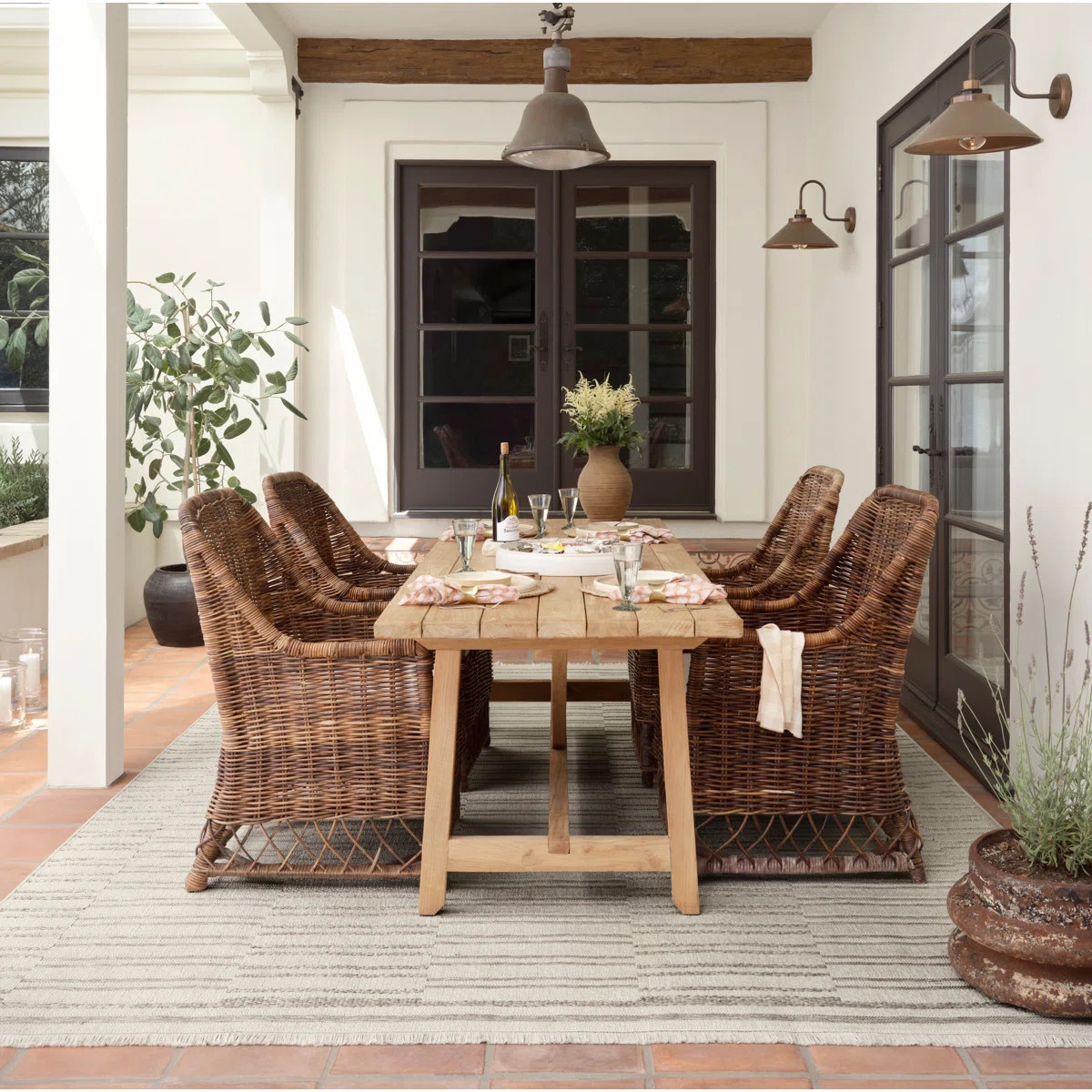 Malibu Brown/Beige Indoor / Outdoor Area Rug | Wayfair North America