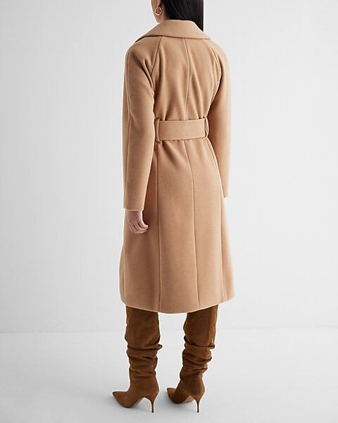 Faux Wool Double Breasted Signature Wrap Coat | Express