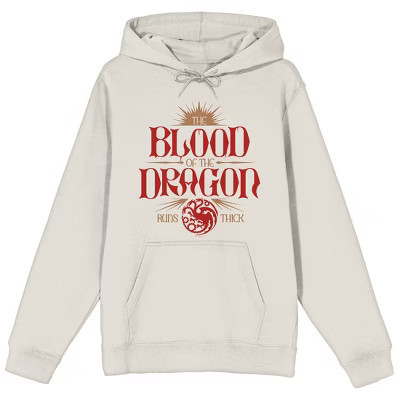 House The Dragon The Blood Of The Dragon Runs Thick Adult Sand Hooded Sweatshirt-Medium | Target