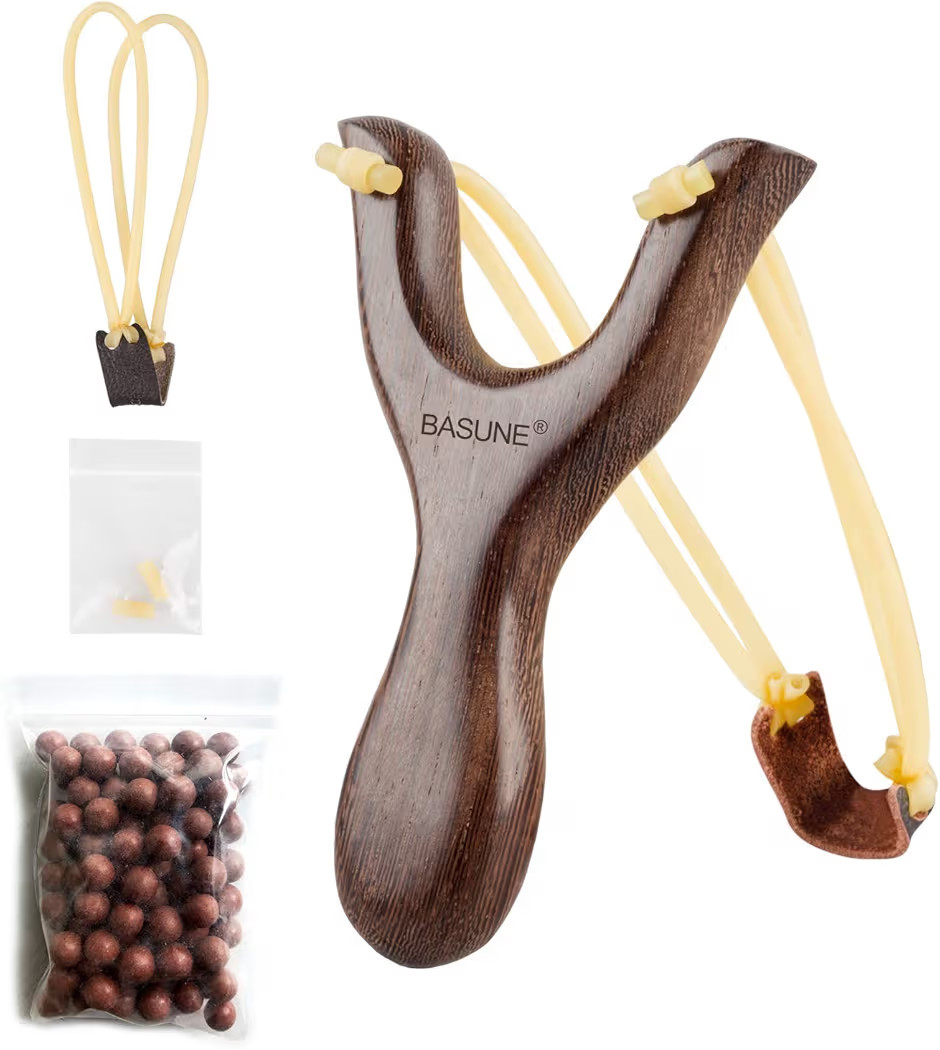 Solid Wooden Slingshot with Classic Construction Hunting Slingshot for Catapult Game, Outdoor, Hu... | Amazon (US)
