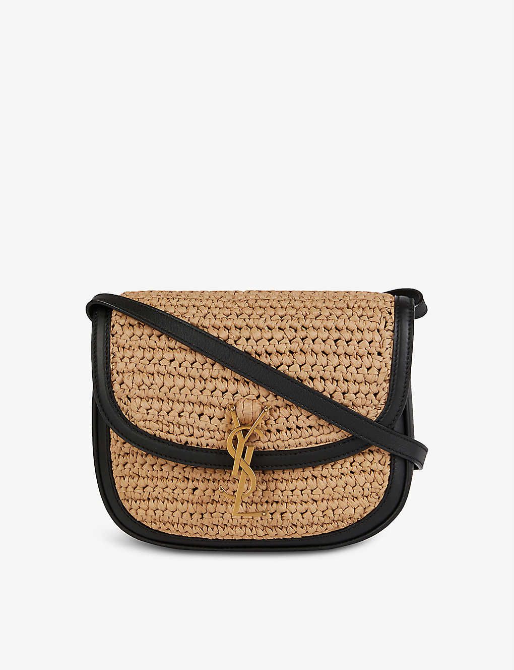 Kaia medium raffia and leather cross-body bag | Selfridges