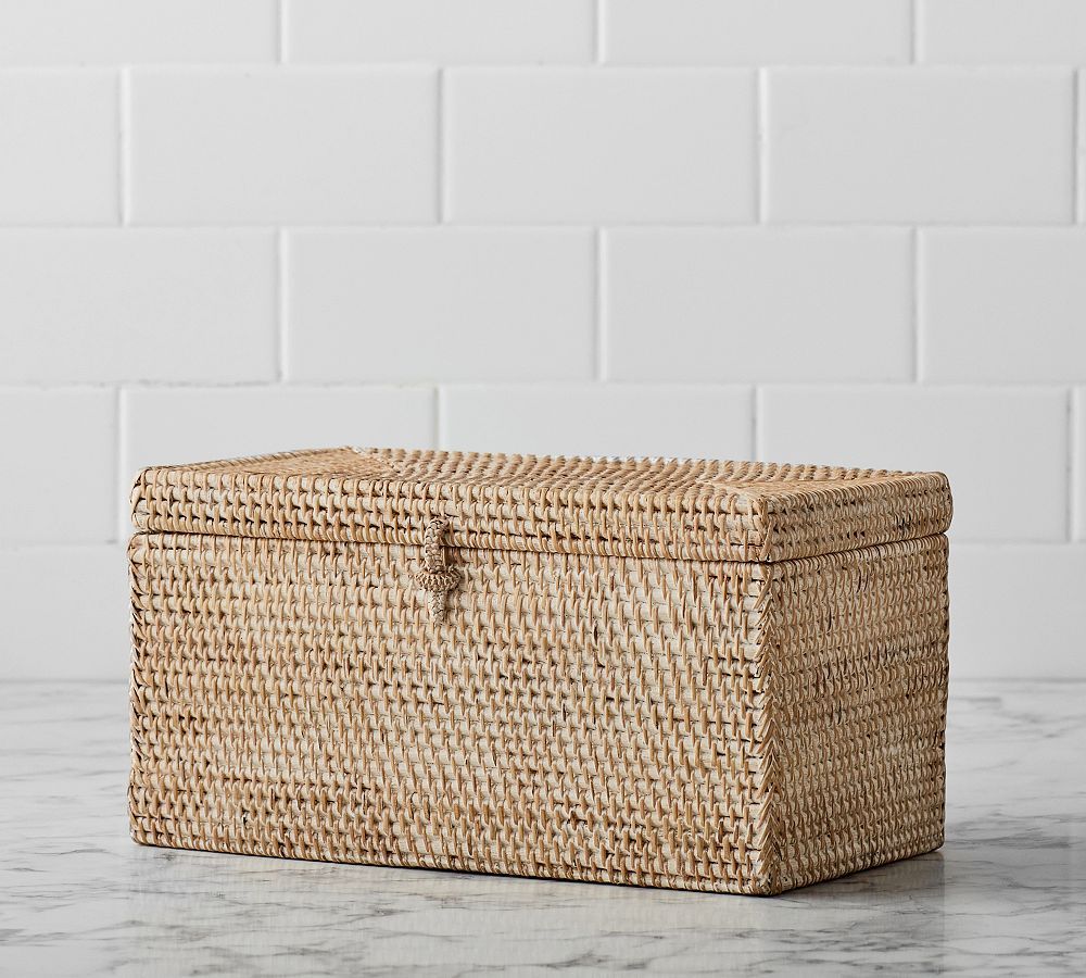 Tava Handwoven Rattan Bathroom Accessories | Pottery Barn (US)