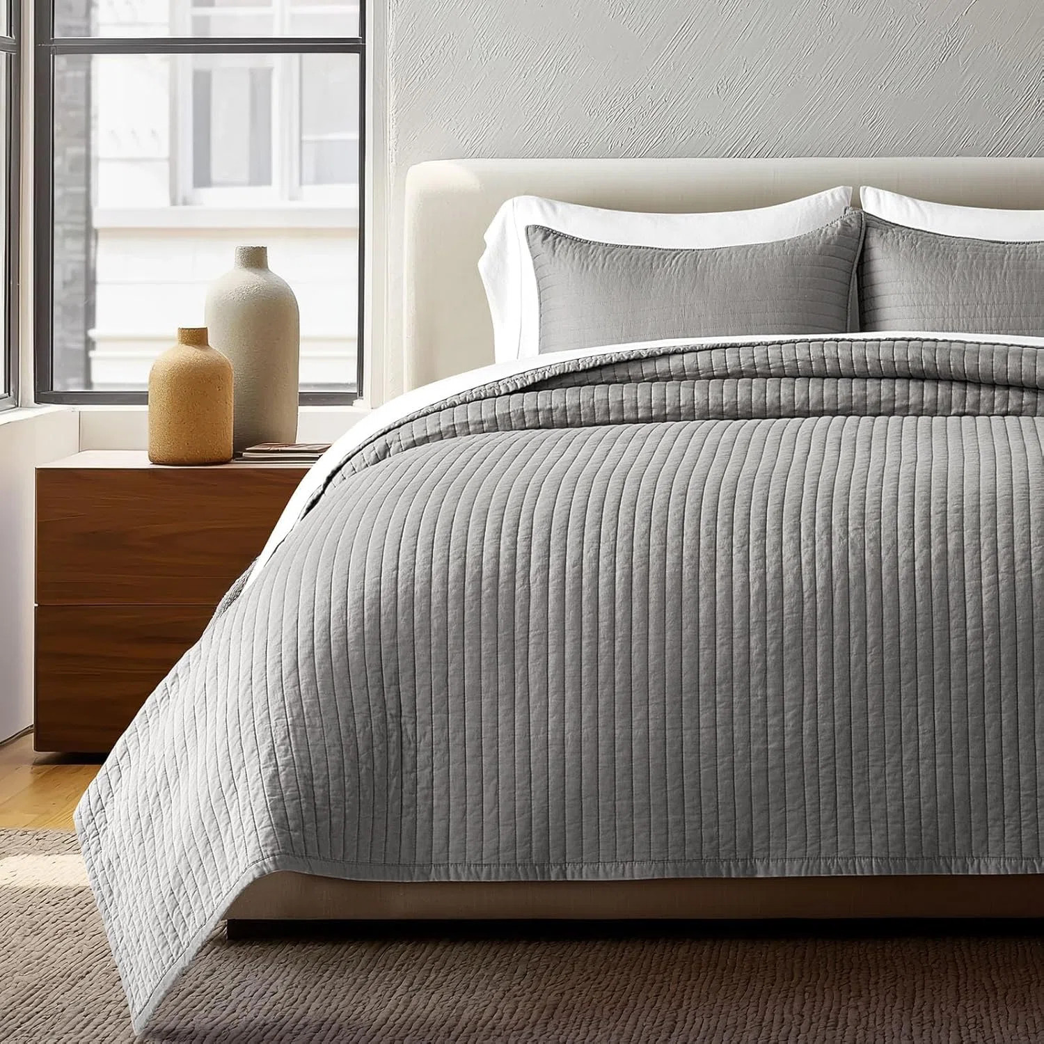 Cotton Sateen Channel Quilt set | Wayfair North America