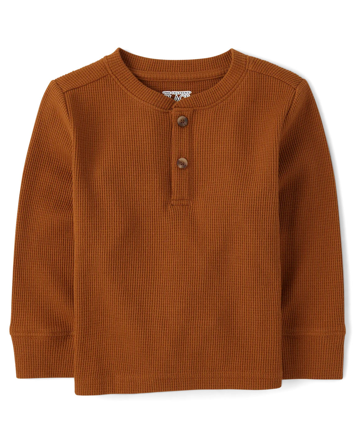 Baby And Toddler Boys Thermal Henley Top - brown | The Children's Place