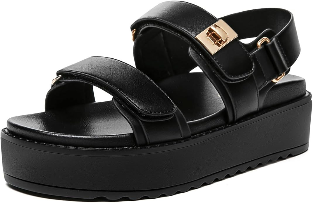 Rihero Women's Comfortable Open Toe Platform Sandals Fashion One Band Summer Dressy Flatform Sand... | Amazon (US)