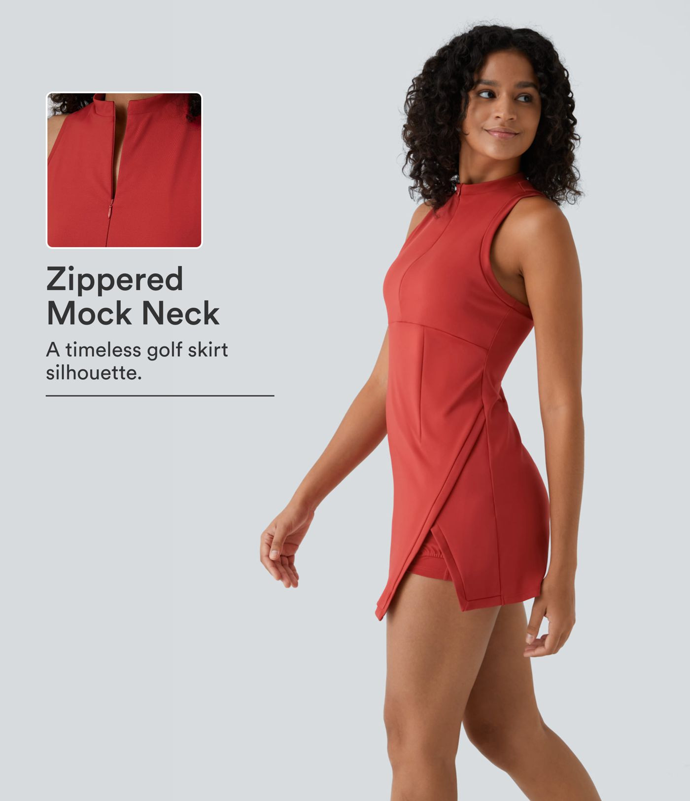Women\u2019s Zipper RacerPocket 2-Piece Mini Tennis Active Dress - Halara | HALARA