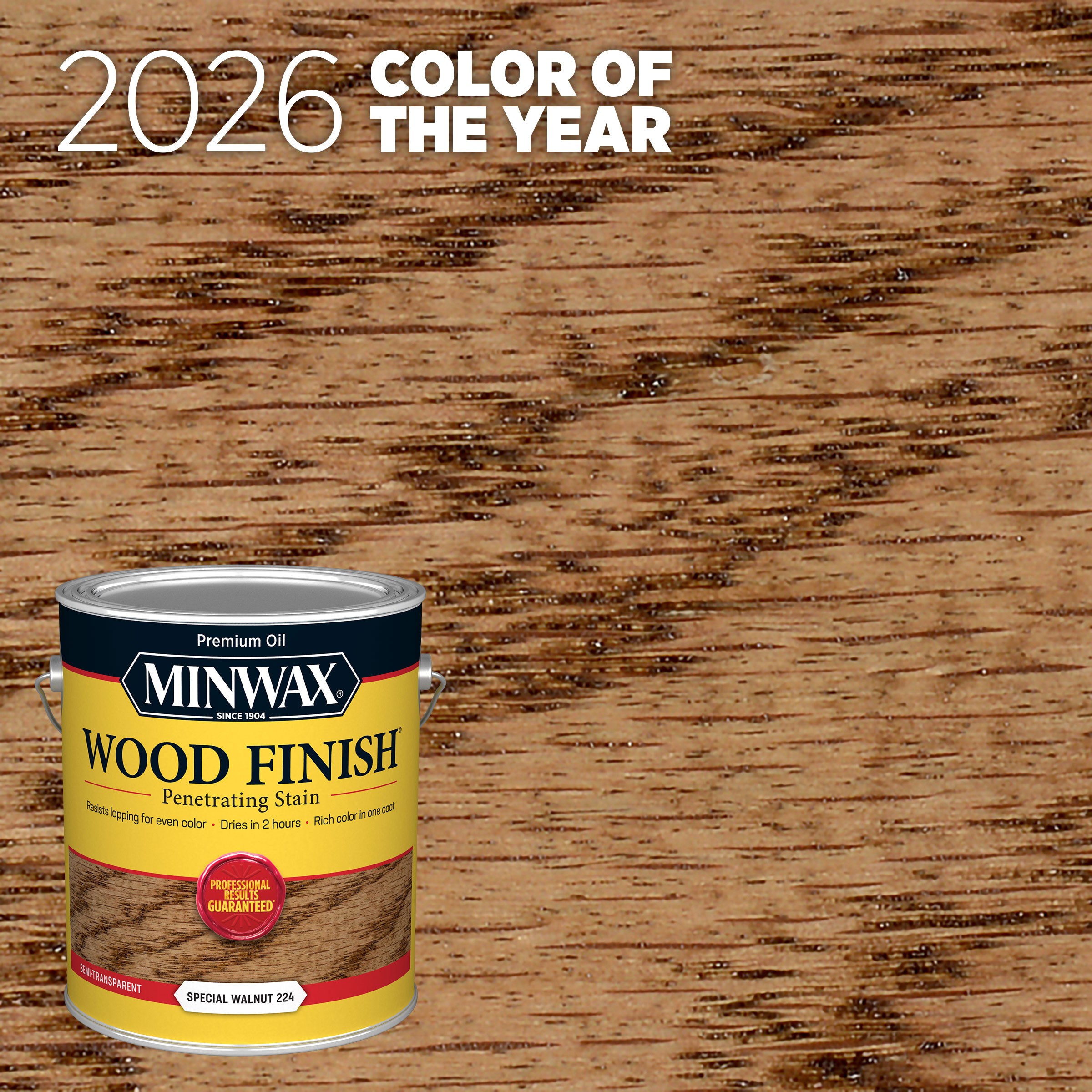 Minwax Wood Finish Oil-based 2026 Color of the Year Special Walnut Semi-transparent Interior Stain ( 1-gallon ) in Brown | 710760000 | Lowe's