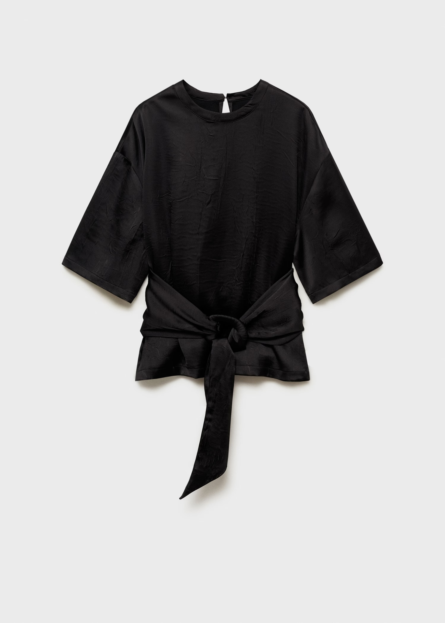Satin blouse with belt | Mango (US/MX/AU)