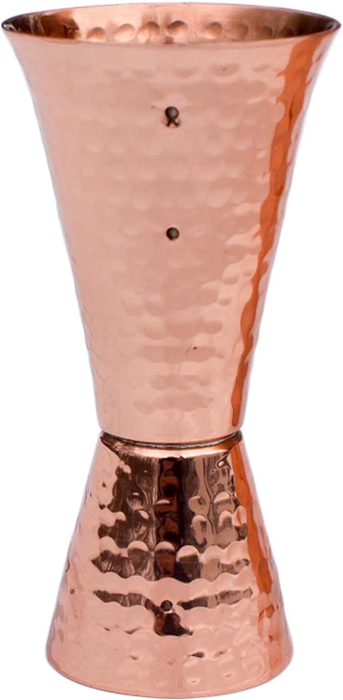 Prince of Scots Premium Hammered Pure Solid Copper Double Side Jigger, 1 ounce and 2 ounce Cups w... | Amazon (US)