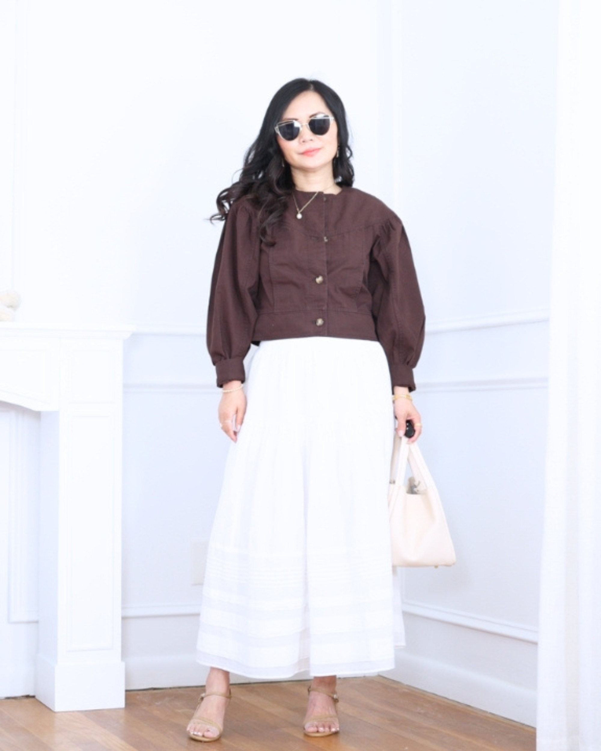 Twill jacket from LOFT paired with a boho maxi skirt from Abercrombie — a mix of structured and flowy pieces that creates an effortless, feminine look. Easy, comfortable, and perfect for everyday wear. I'm 5'2, wearing size S. 

 #LTKootd #LTKOver40 #LTKPetite