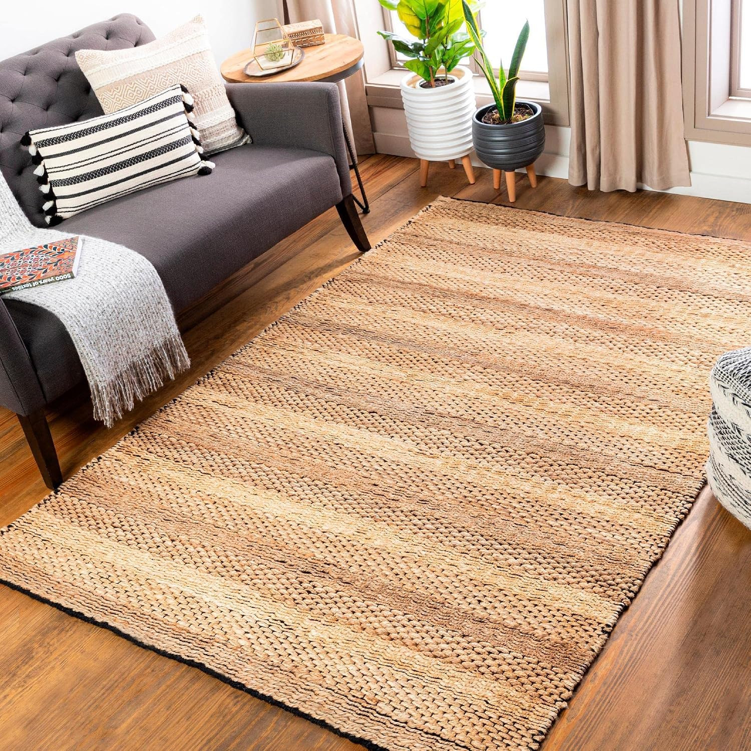 Mark&Day Area Rugs, 8x10 Wattenberg Cottage Tan Area Rug, Black Brown Carpet for Living Room, Bed... | Amazon (US)