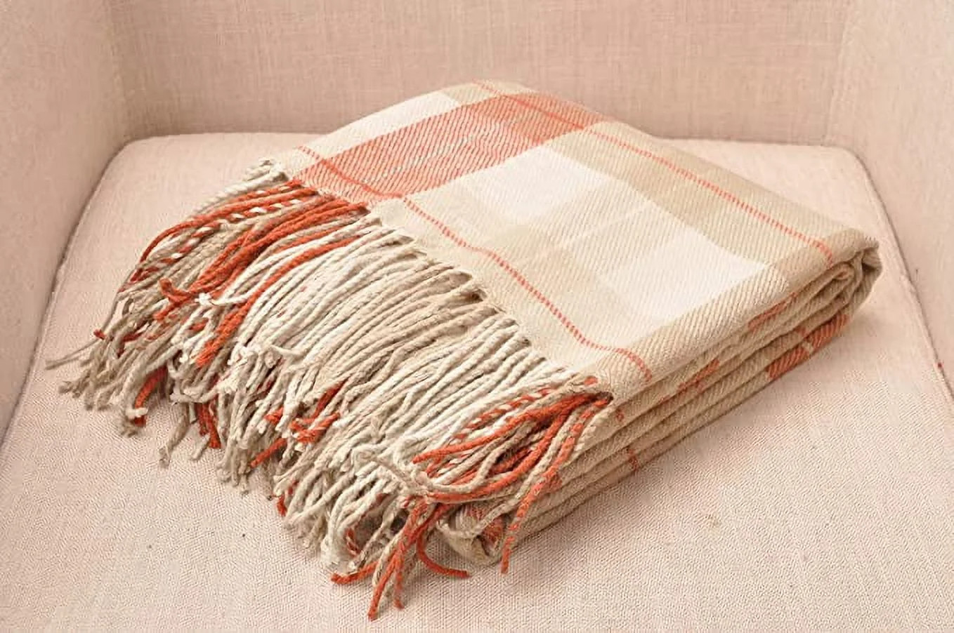 Buffalo Plaid Blanket Throw With Fringe, Check Pattern,50x60" - Walmart.com | Walmart (US)