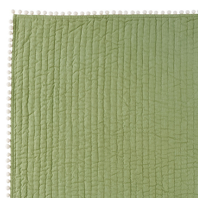 Audree Pom Pom Quilt - Gray | Ballard Designs | Ballard Designs, Inc.