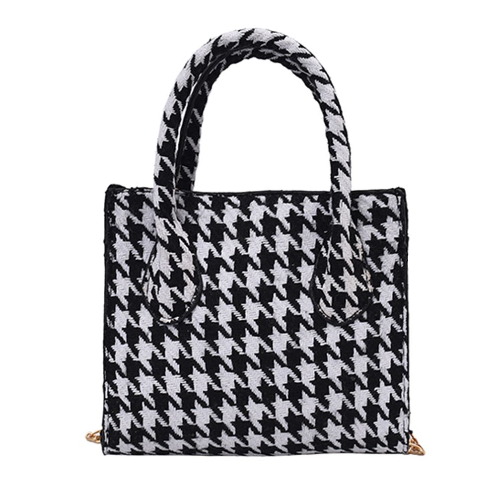 SIHUA Women Chain Shoulder Bag Lady Mini Zipper Top-handle Bag (Houndstooth) - Walmart.com | Walmart (US)