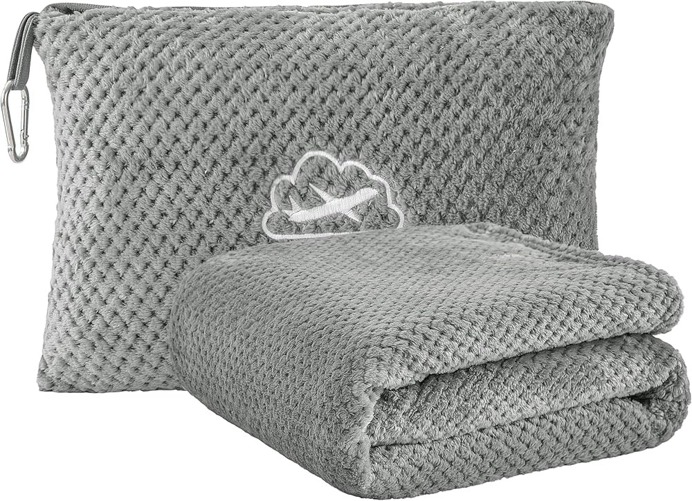 BEDELITE Travel Blanket with Bag, Ultra-Soft Jacquard Fleece Blanket with Luggage Sleeve & Backpa... | Amazon (US)