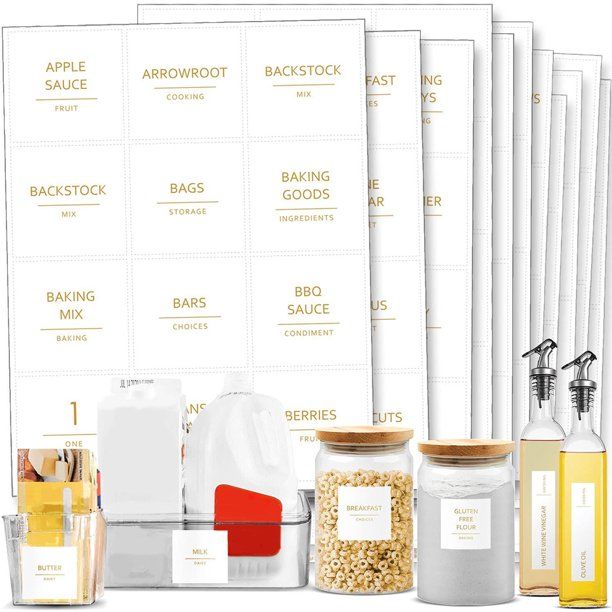 Talented Kitchen 157 Pcs Gold Minimalist Pantry & Fridge Labels for Kitchen Organization, Food La... | Walmart (US)