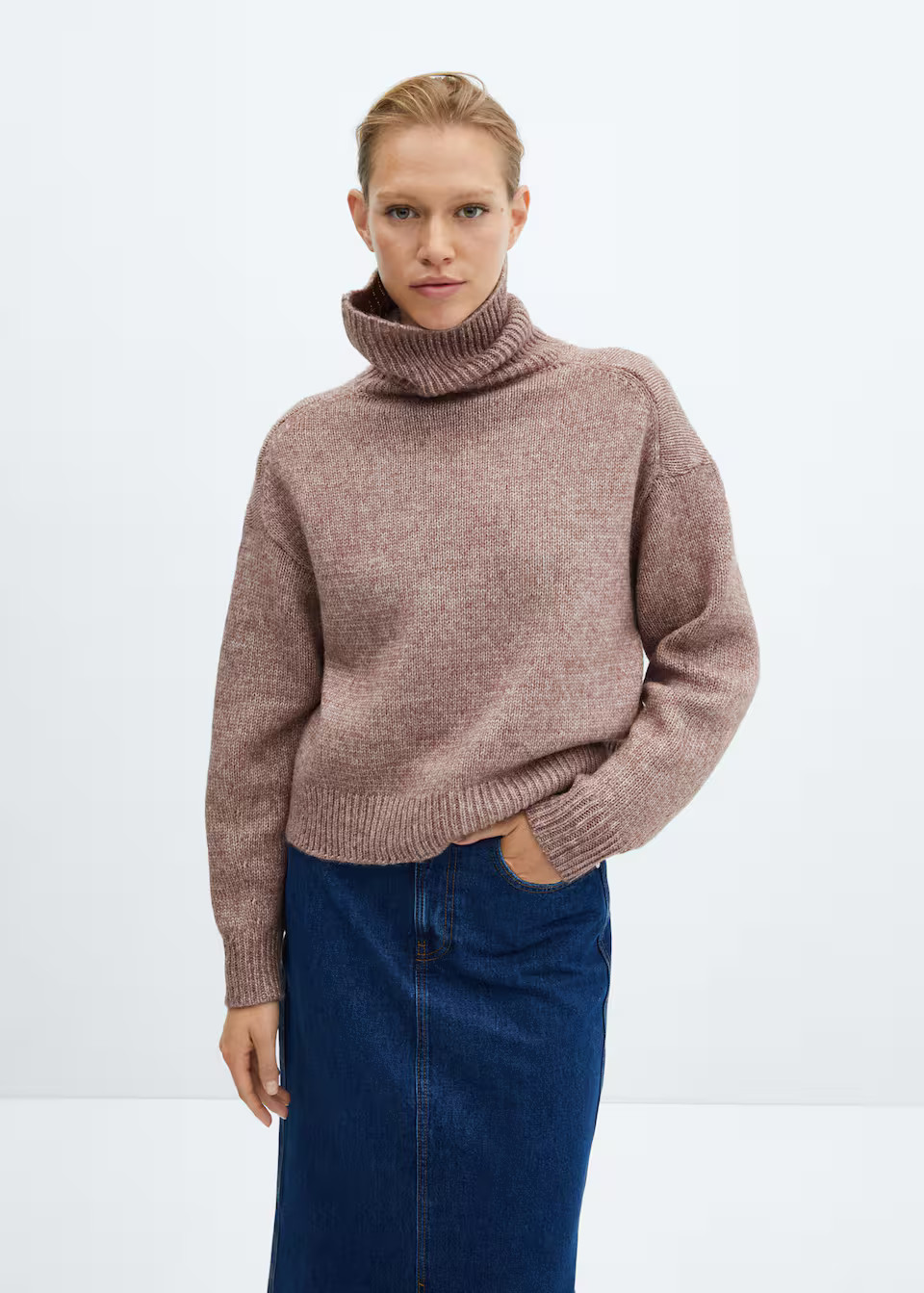 Turtleneck knitted sweater -  Women | Mango USA | MANGO (US)