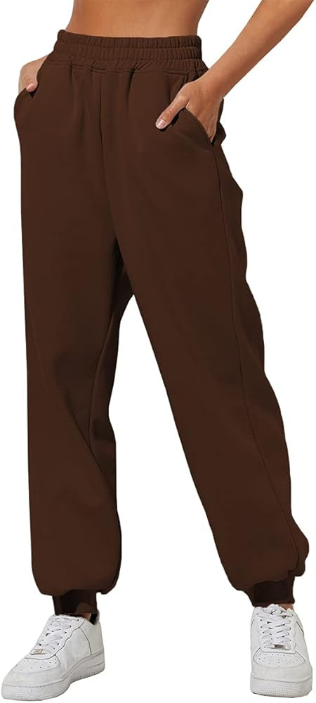 Yovela Womens High Waisted Baggy Sweatpants 2024 Fall Jogger Pants Y2k Trendy Lounge Trousers wit... | Amazon (US)