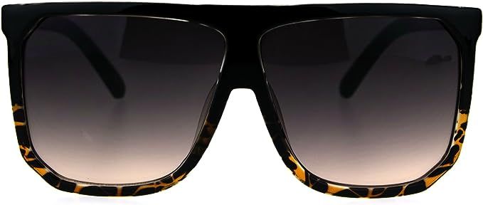 Oversized Style Sunglasses Flat Top Square Unisex Modern Fashion UV 400 | Amazon (US)