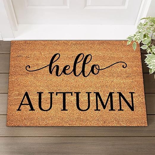 Hello Autumn Coir Doormat with Heavy Duty Outside Door Mat Inspirational Houses Doormat for Front... | Amazon (US)