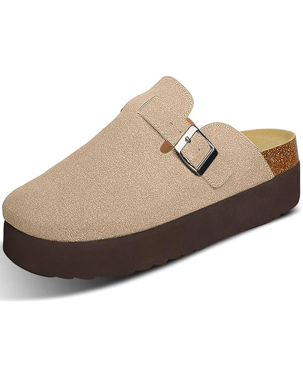 Clogs for Women Clogs Corks Mules for Women Footbed Sandals for Women Shoes Slip on Suede Platfor... | Amazon (US)