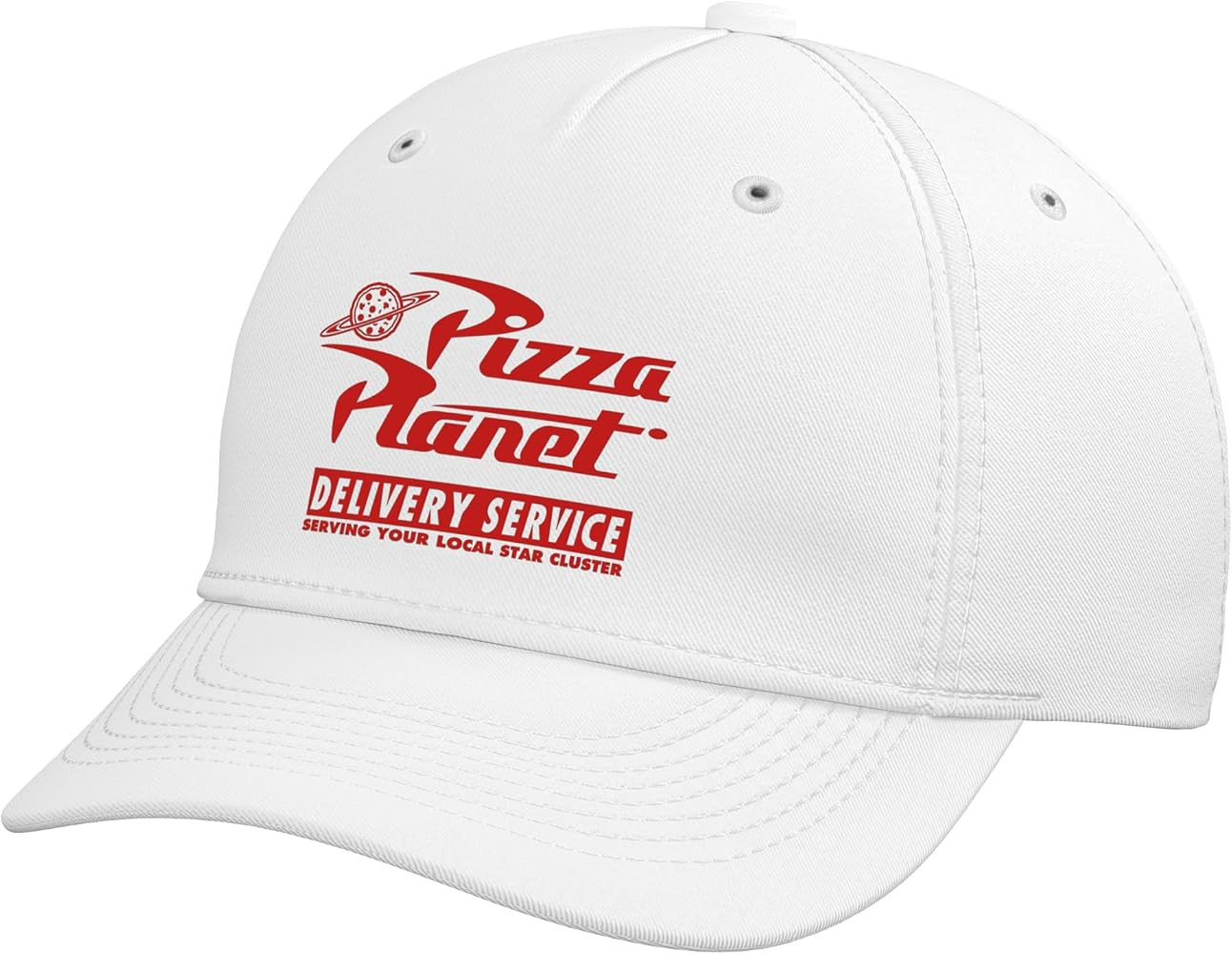 Disney Pixar Toy Story Pizza Planet Delivery Service White Adjustable Printed Baseball Hat | Amazon (US)