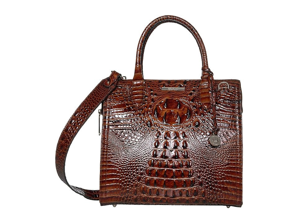 Brahmin Melbourne Caroline Satchel Satchel Women's Handbags Pecan, Leather | Zappos