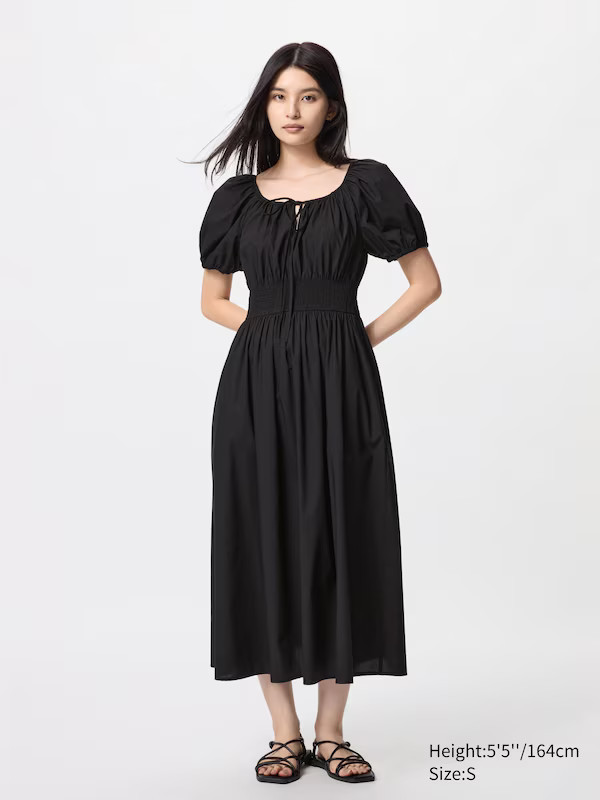 Volume Sleeve Dress (Short Sleeve) | UNIQLO (UK)
