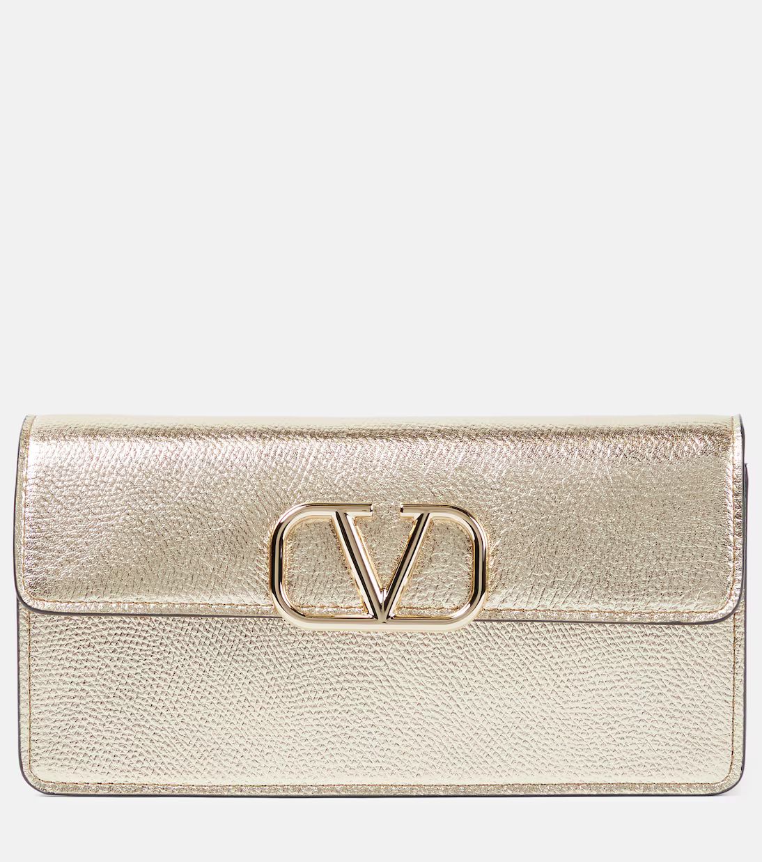 VLogo Signature Small leather wallet on chain | Mytheresa (US/CA)