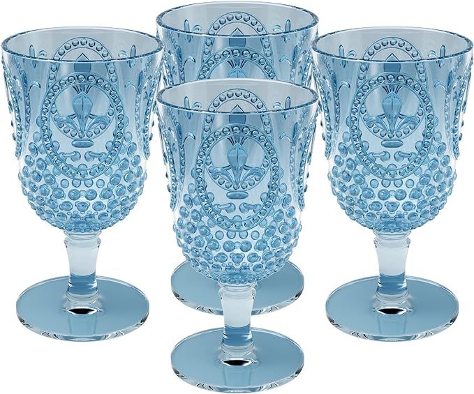 Acrylic Wine Goblets | Set of 4, 15-Ounce | Unbreakable Acrylic Wine Glasses | Reusable Plastic, ... | Amazon (US)