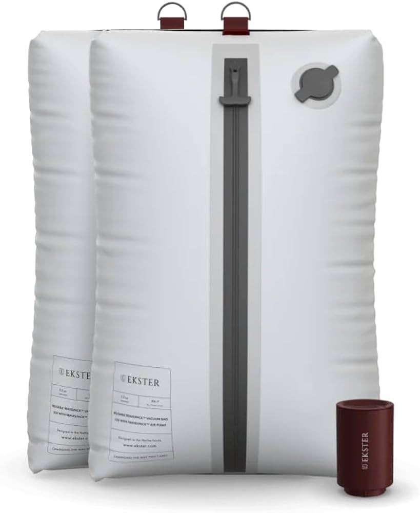 Ekster Travel Pack Vacuum Kit - Travel Vacuum Bags with Pump - Odor & Waterproof Anti-Rip Nylon C... | Amazon (US)